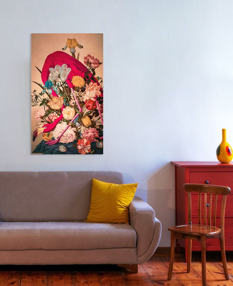 Kleurrijk schilderij de Flamingo