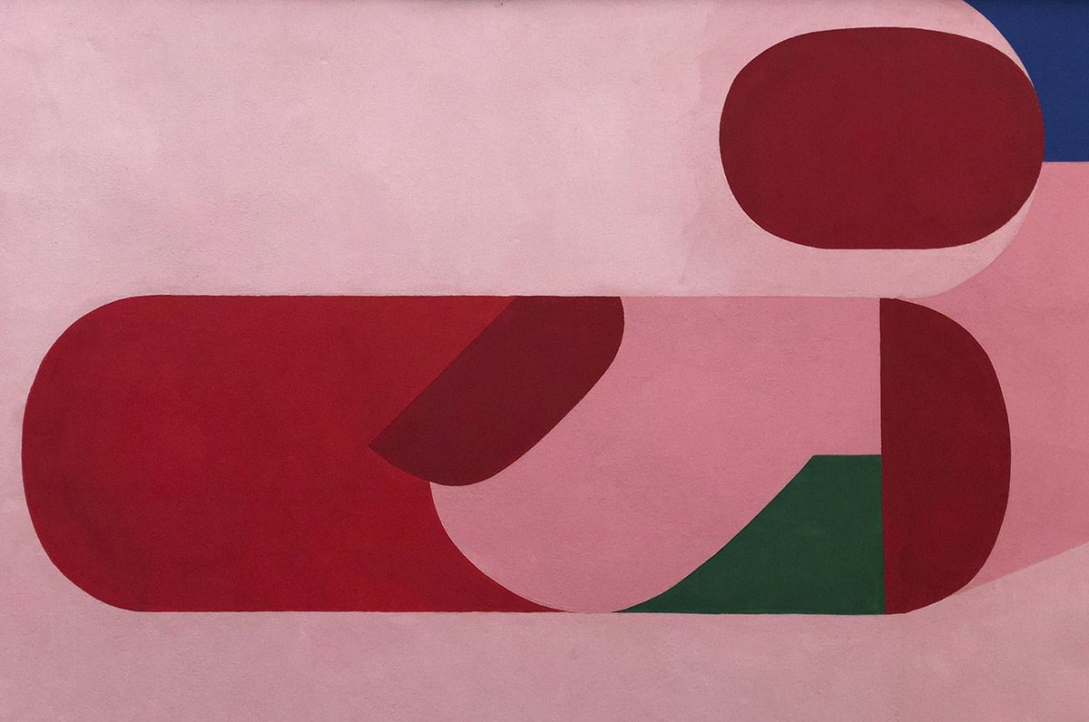 rood abstract schilderij