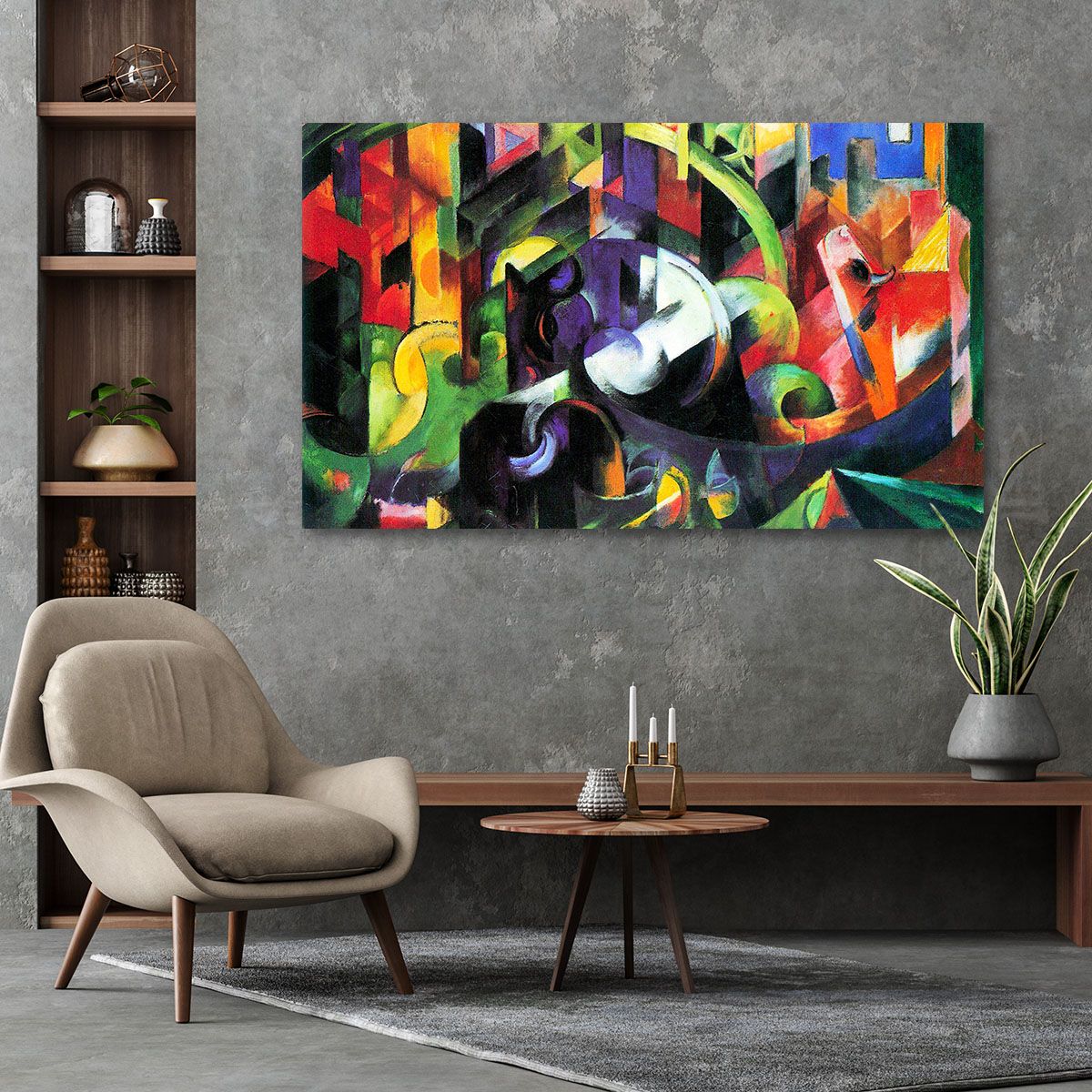 Kleurrijk schilderij franz marc
