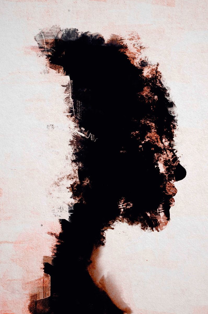 silhouet vrouw schilderij