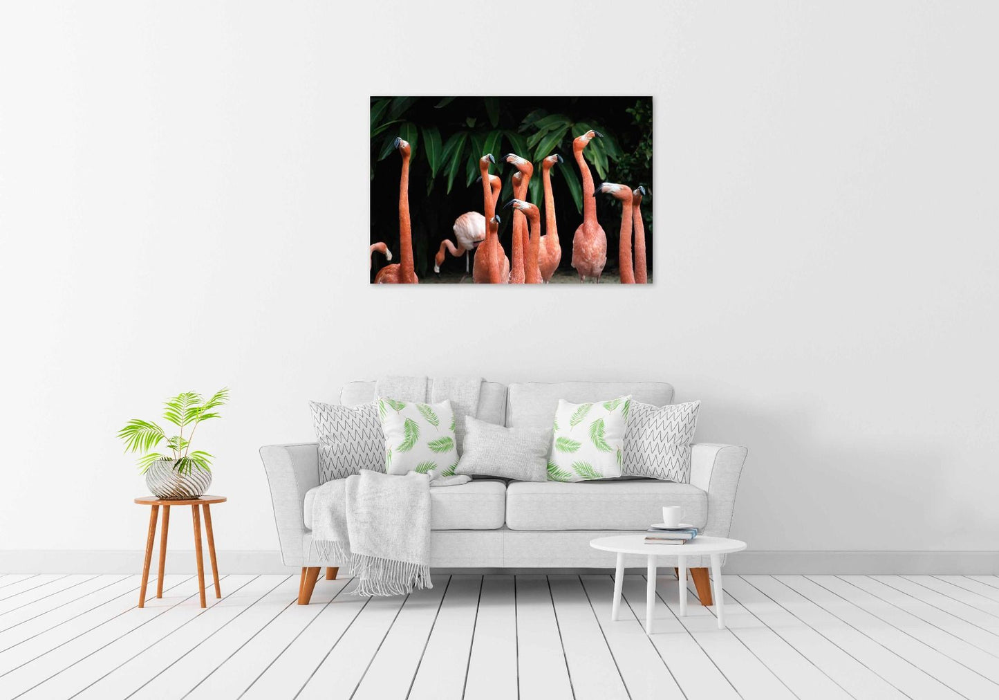 schilderij flamingo's