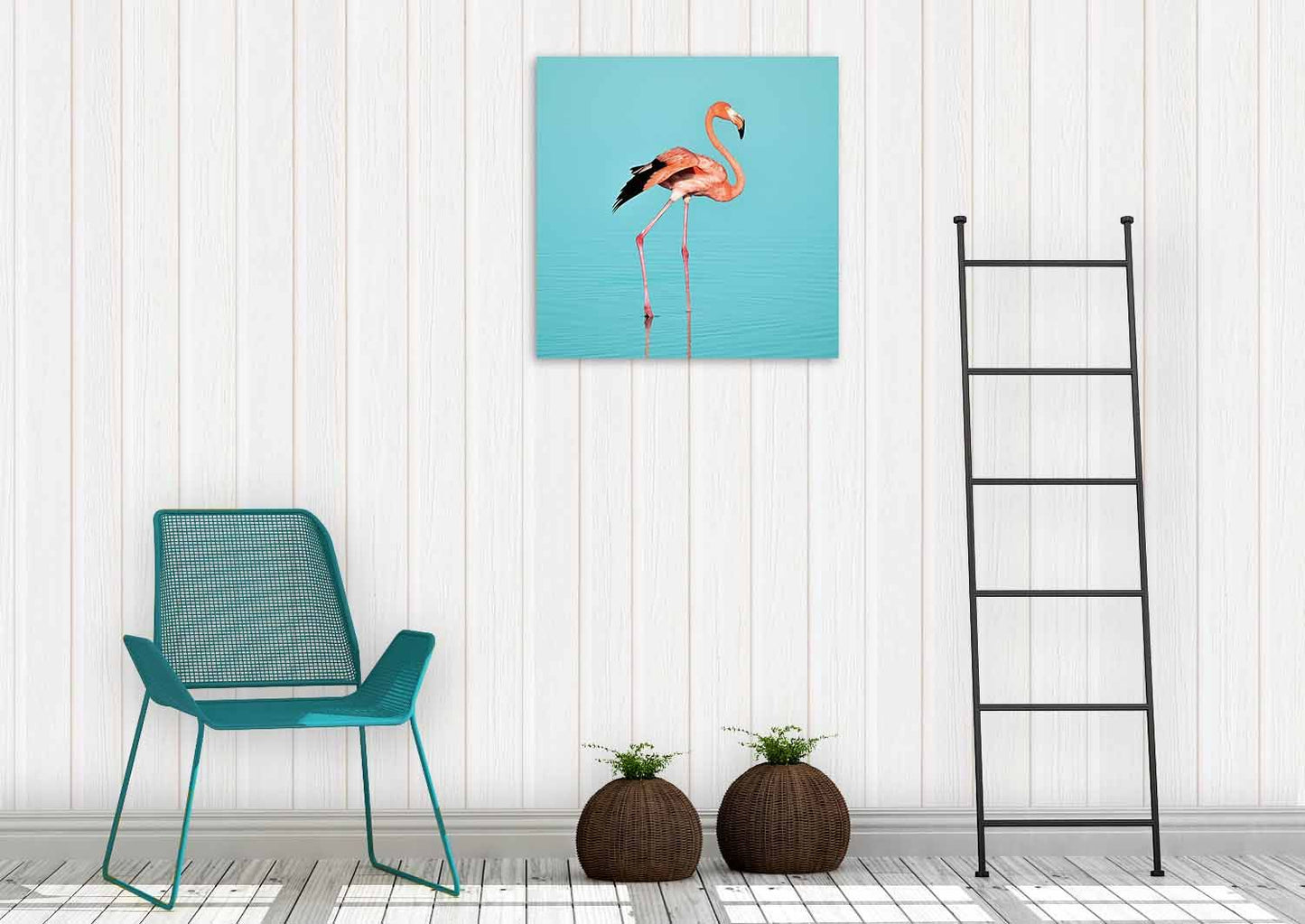 kleurrijk flamingo schilderij