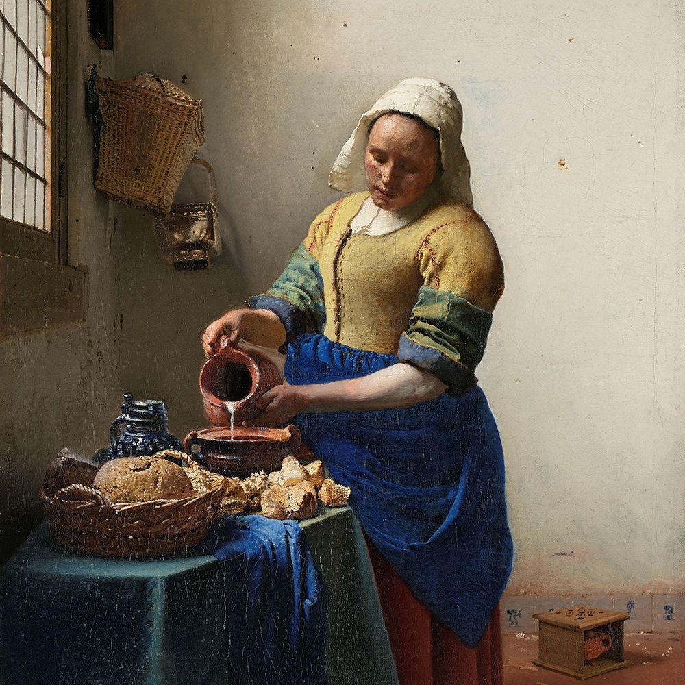 schilderij Een Meyd die Melk uytgiet