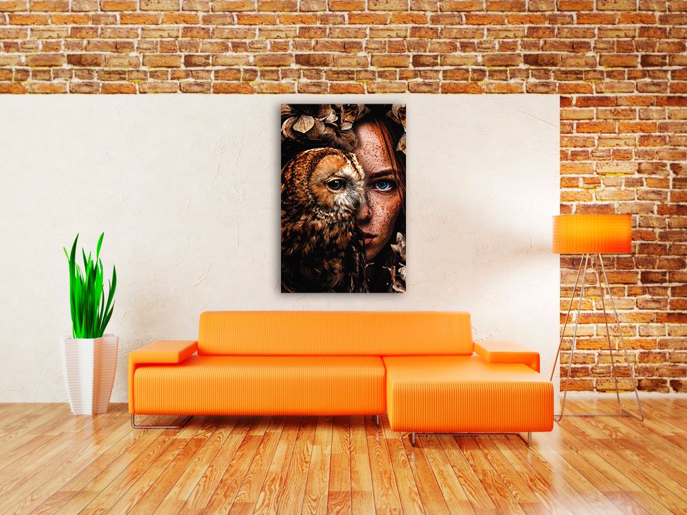 Natuur en mens schilderij