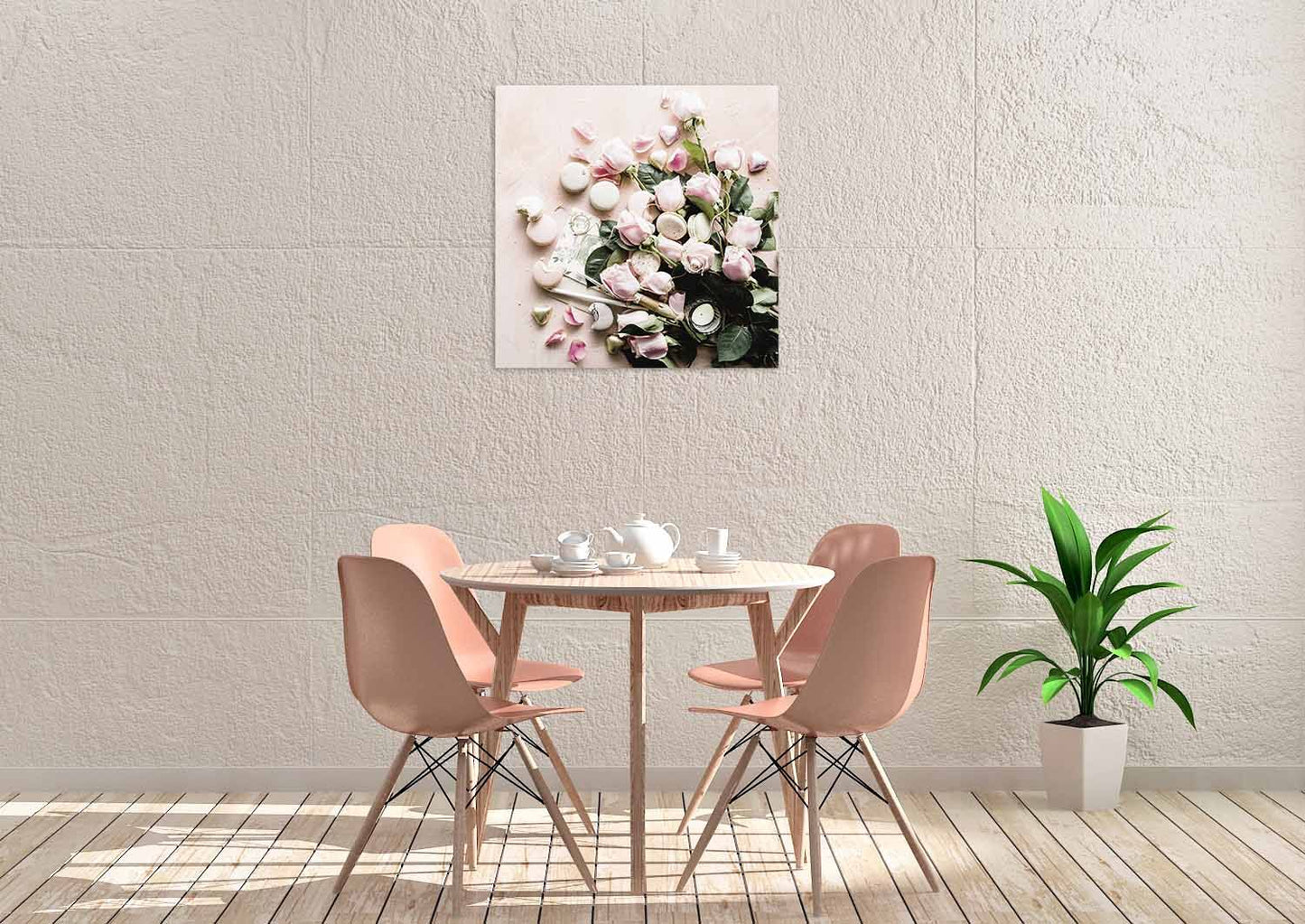 pastelkleurig schilderij van rozen