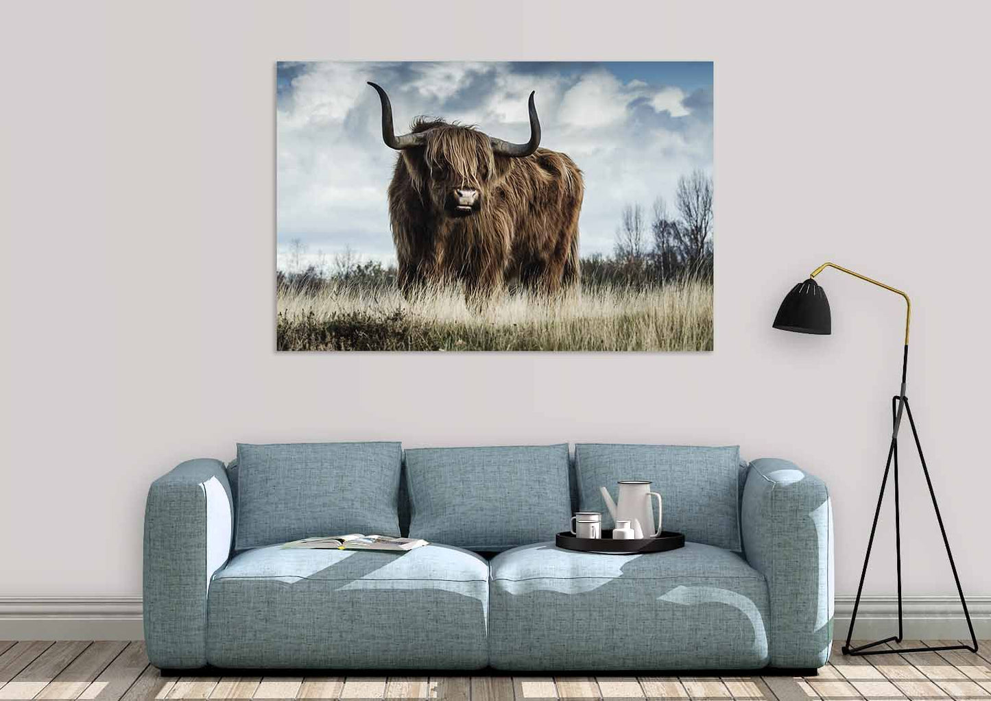 stijlvol natuur schilderij bison