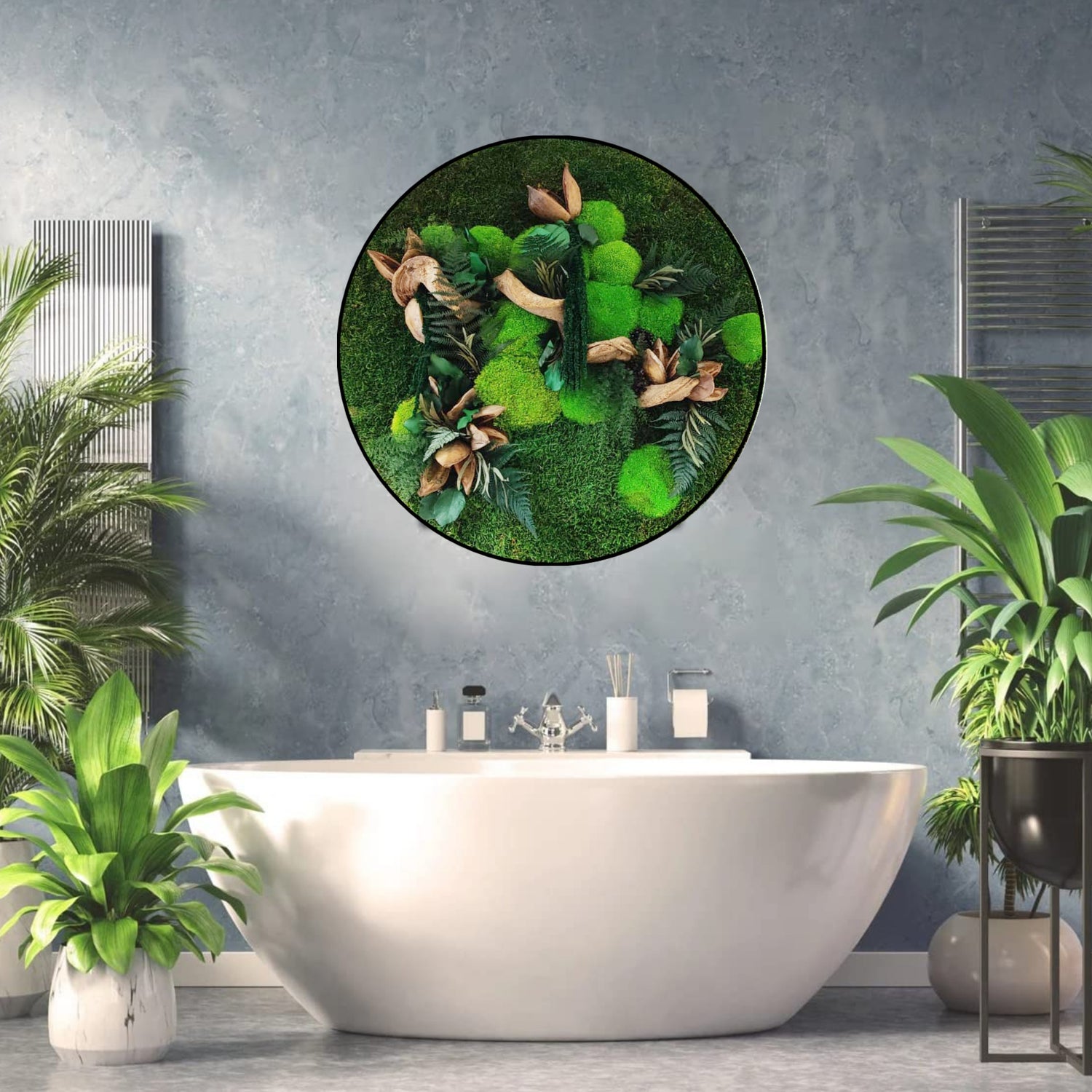 plant schilderij badkamer