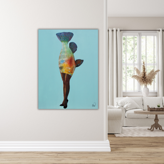 Strange mermaid in blue