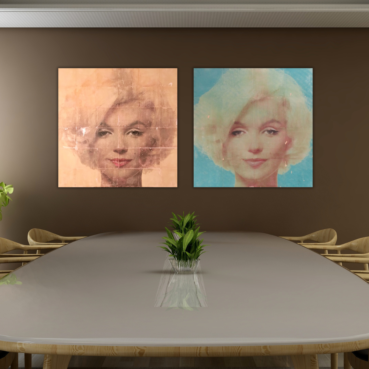 Unieke Marilyn Monroe portretserie op groot canvas | Retro kunst –  Wallsharks, image size:1200x1200