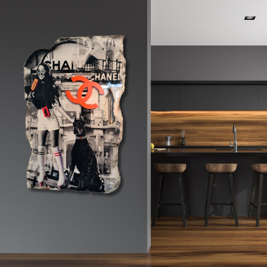 chanel kunst aan de muur