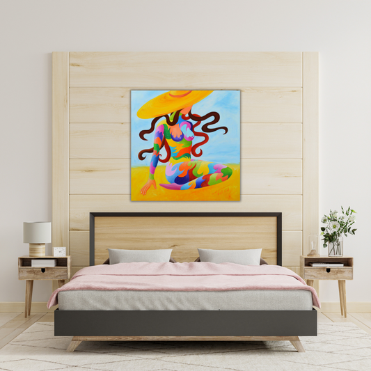 kleurrijk schilderij met certificaat