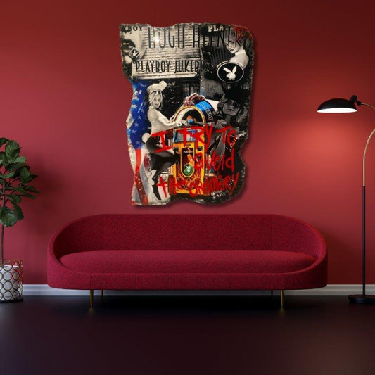 kunst aan de muur met playboy