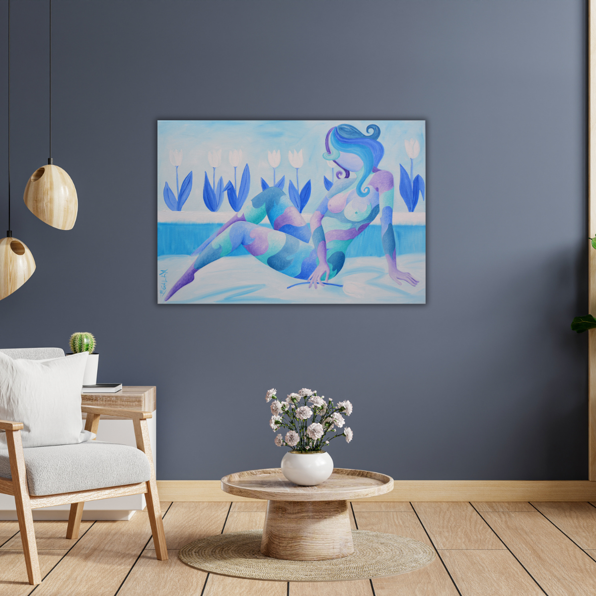 slaapkamer kunst aan de muur