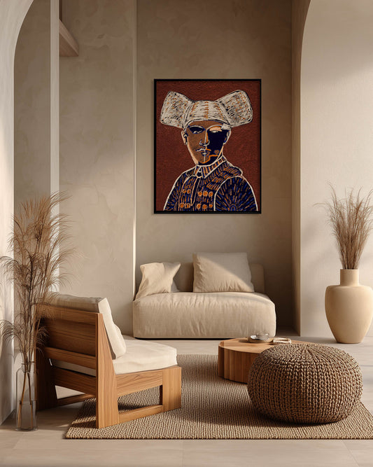 abstract portret schilderij